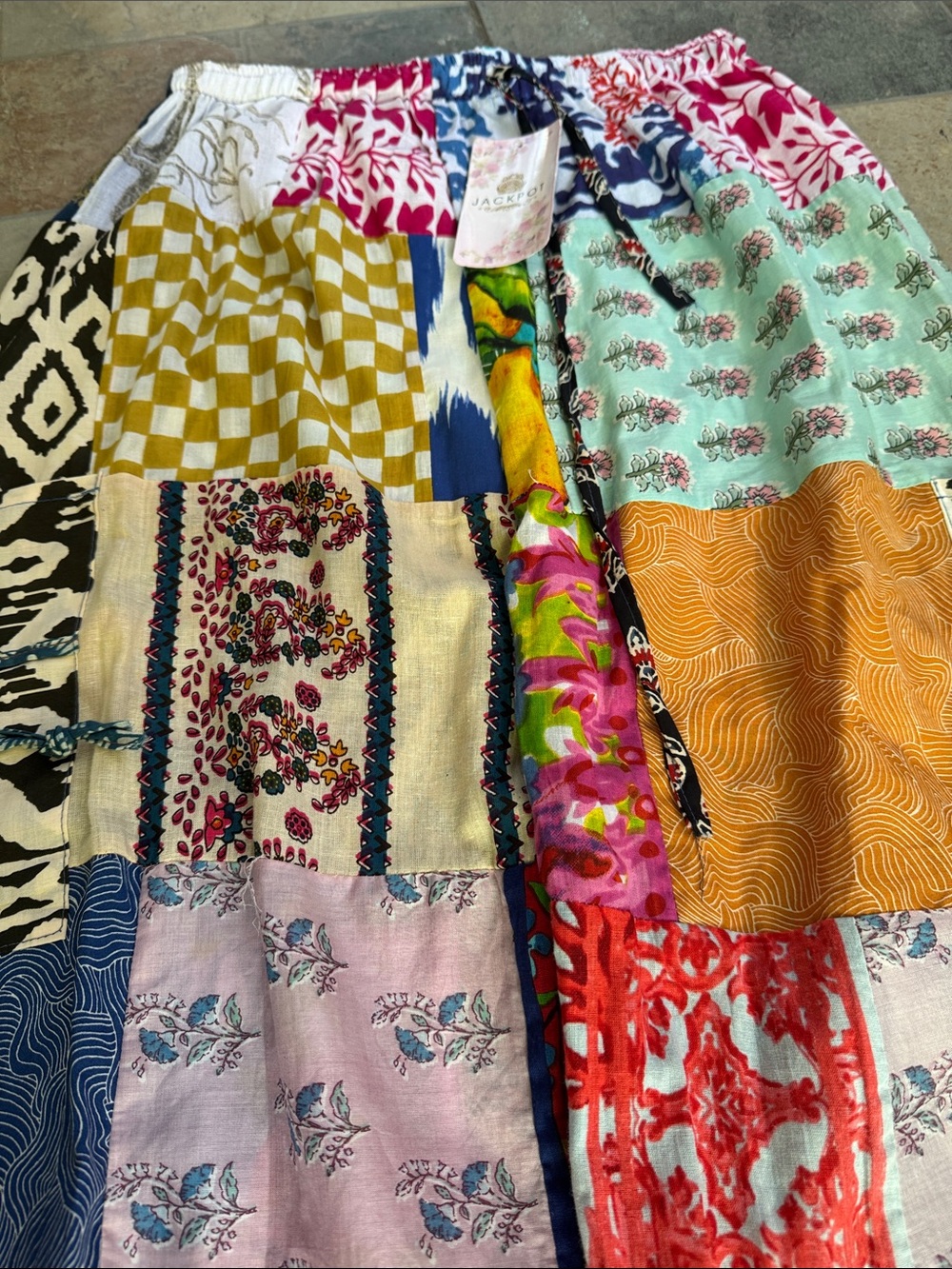 Patchwork Elastic-Waist Joggers in Multicolor - Kids - Picture 5 of 10